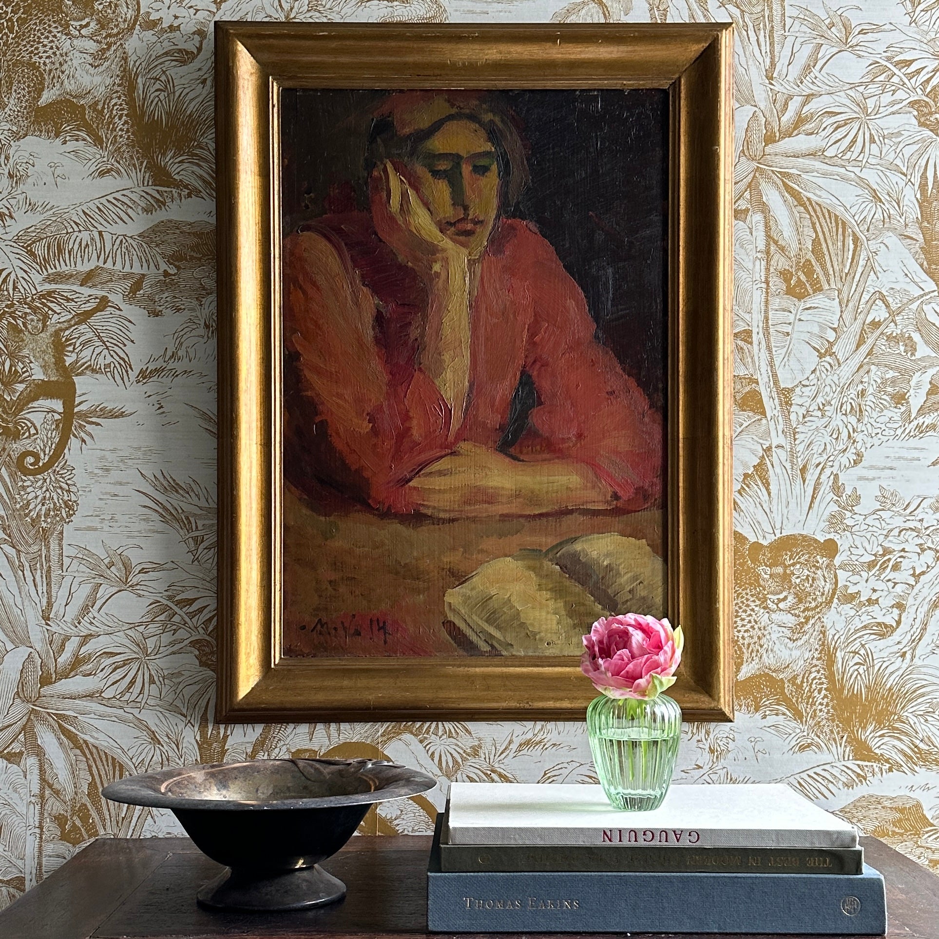 Vintage Art Room Antique Portrait Sweden 1914