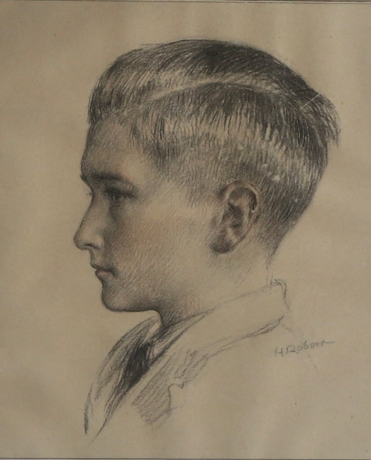 Vintage Boy's Portrait Drawing From Sweden