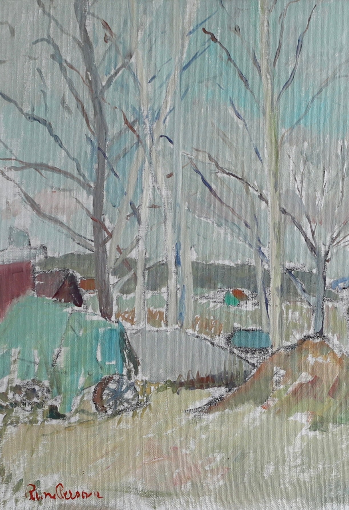 Vintage Art Room Oil Painting From Sweden by R Persson