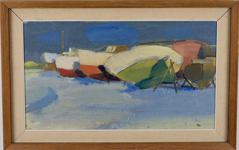 Vintage Coastal Painting by T Nilsson from Sweden