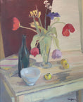 Load image into Gallery viewer, Large Original Vintage Art Still Life Oil Painting from Sweden
