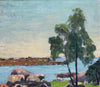 Mid Century Original Landscape Oil Painting From Sweden