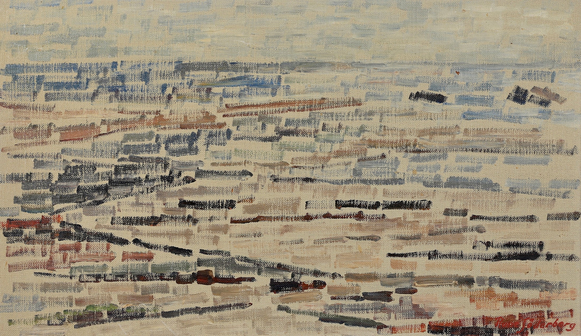 Vintage Mid Century Landscape Painting From Sweden