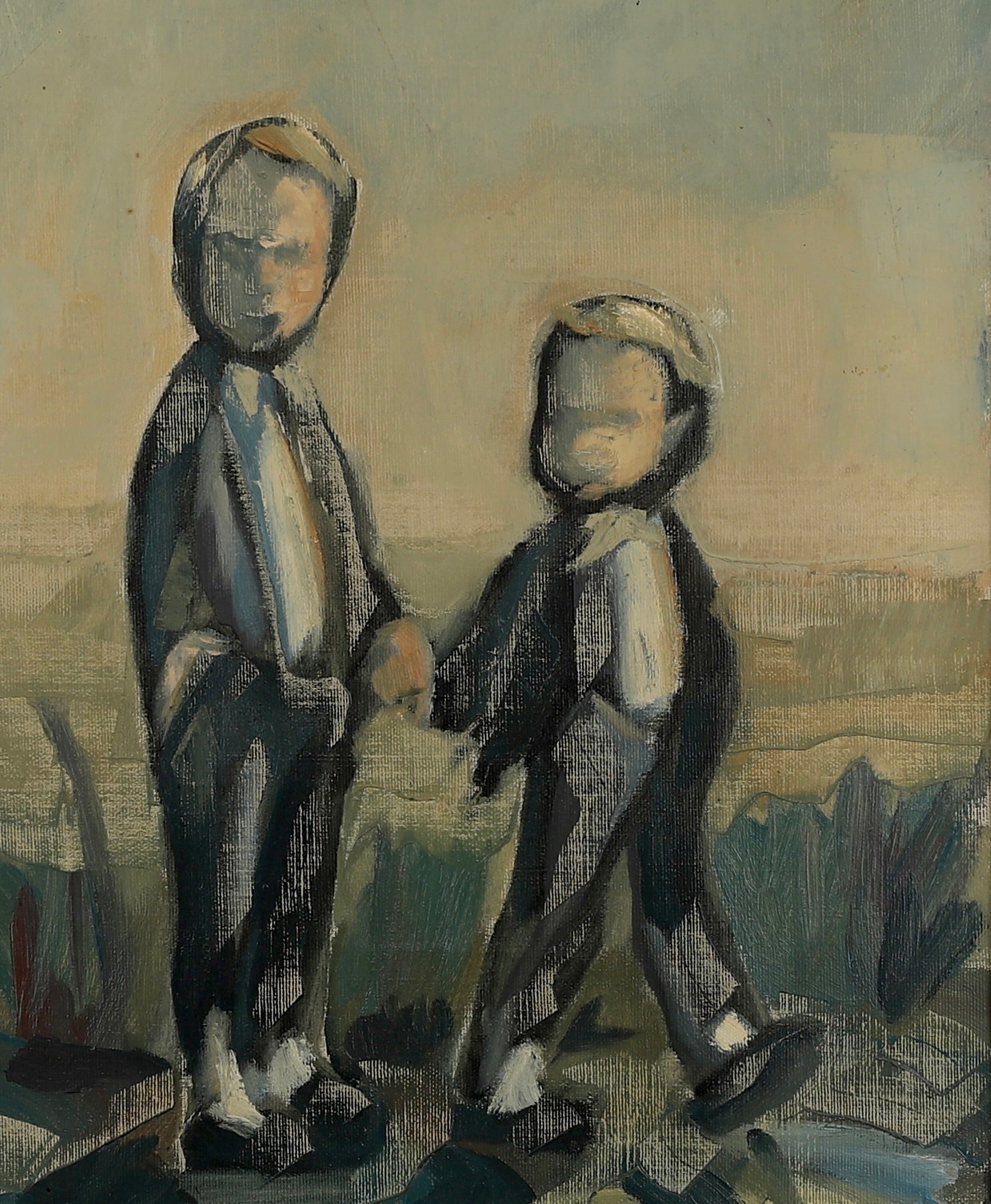 Vintage Art Expressive Oil Painting From Sweden