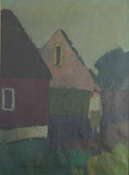 Load image into Gallery viewer, Mid Century Original Landscape with Figure Oil Painting from Sweden
