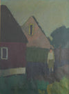 Mid Century Original Landscape with Figure Oil Painting from Sweden