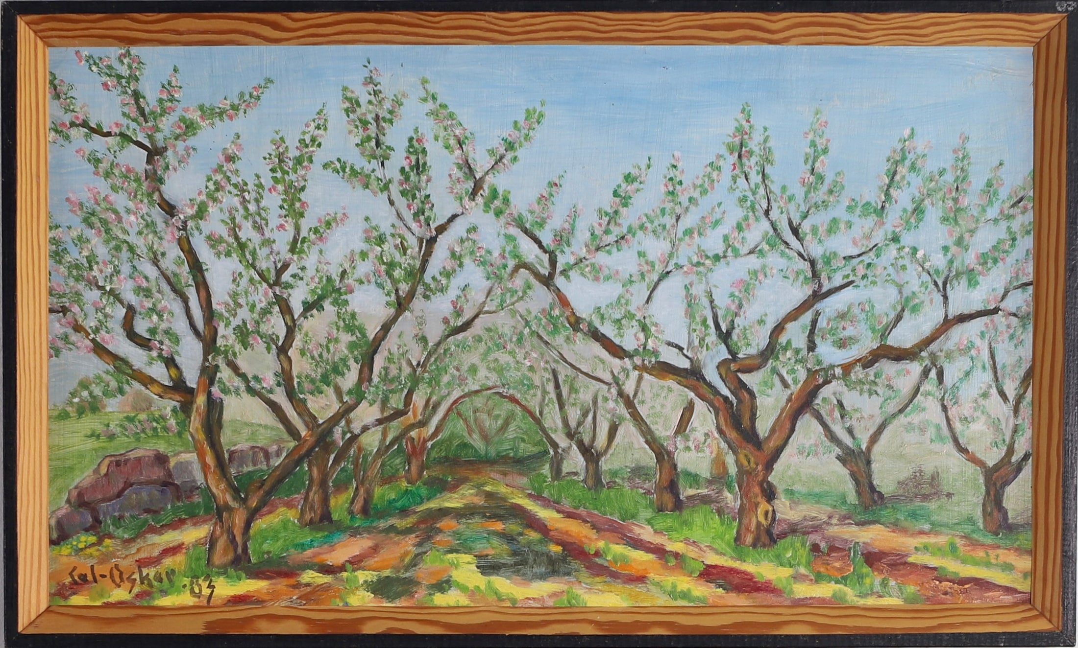 Colorful Swedish Vintage Original Landscape Oil Painting