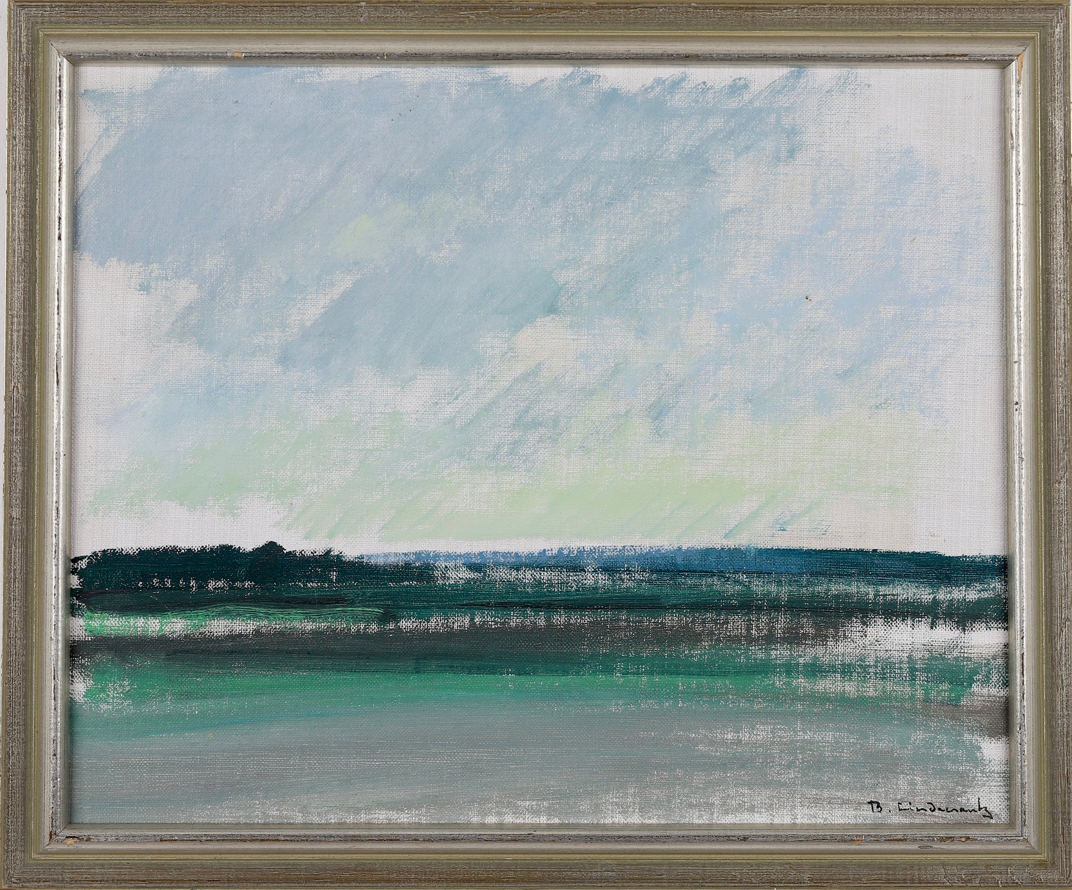 Vintage Art Room Original Seascape Oil Painting Sweden
