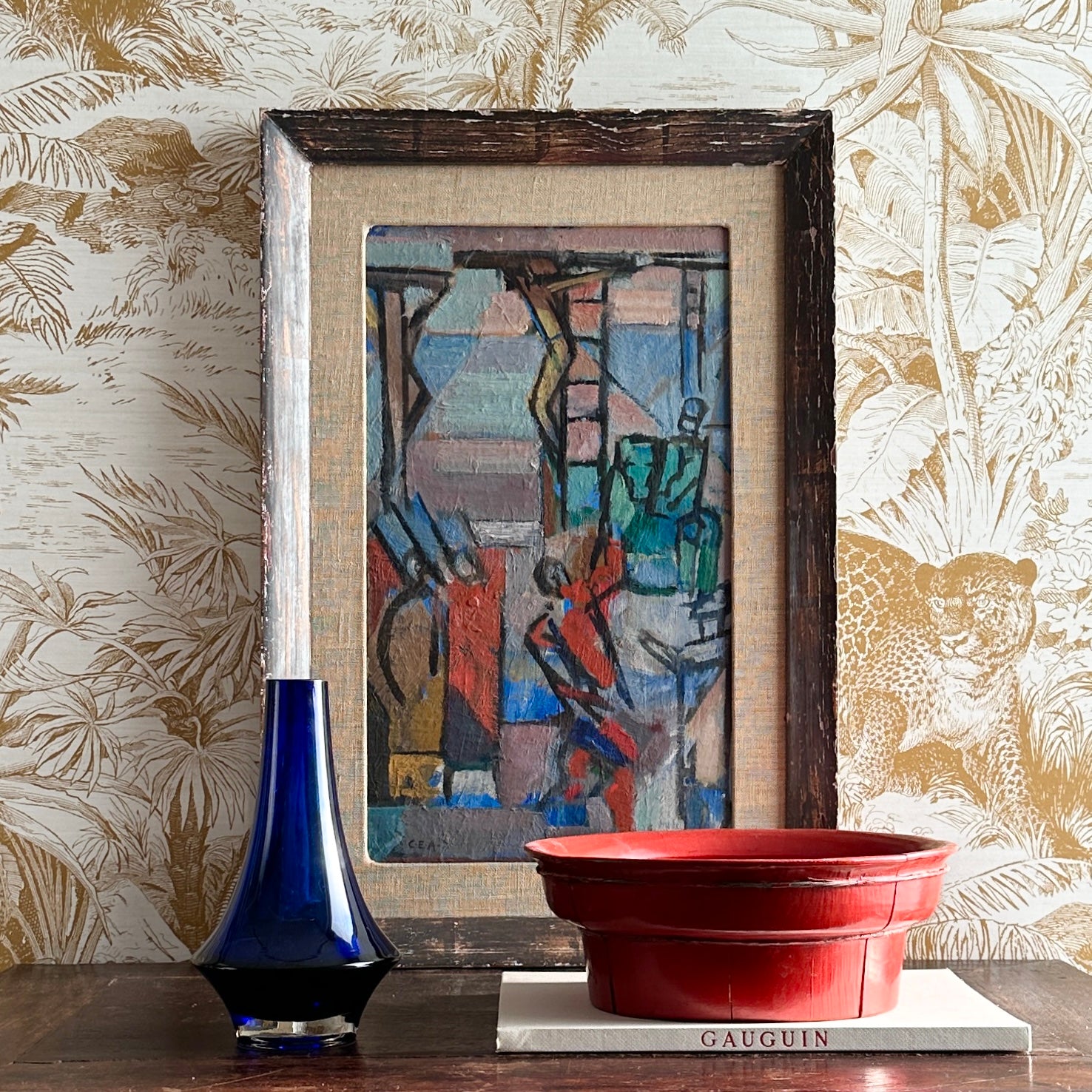 Vintage Art Original Figurative Painting From Sweden