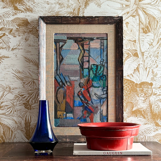 Vintage Art Original Figurative Painting From Sweden