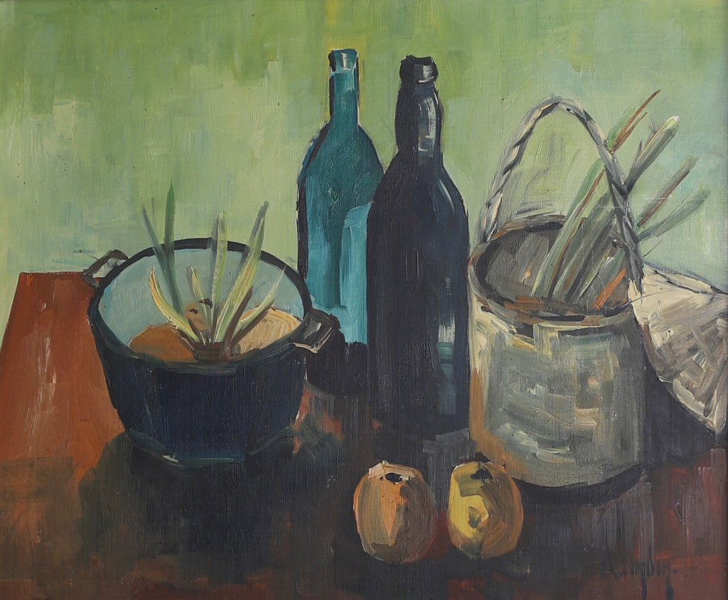 Mid Century Vintage Kitchen Still Life Painting from Sweden