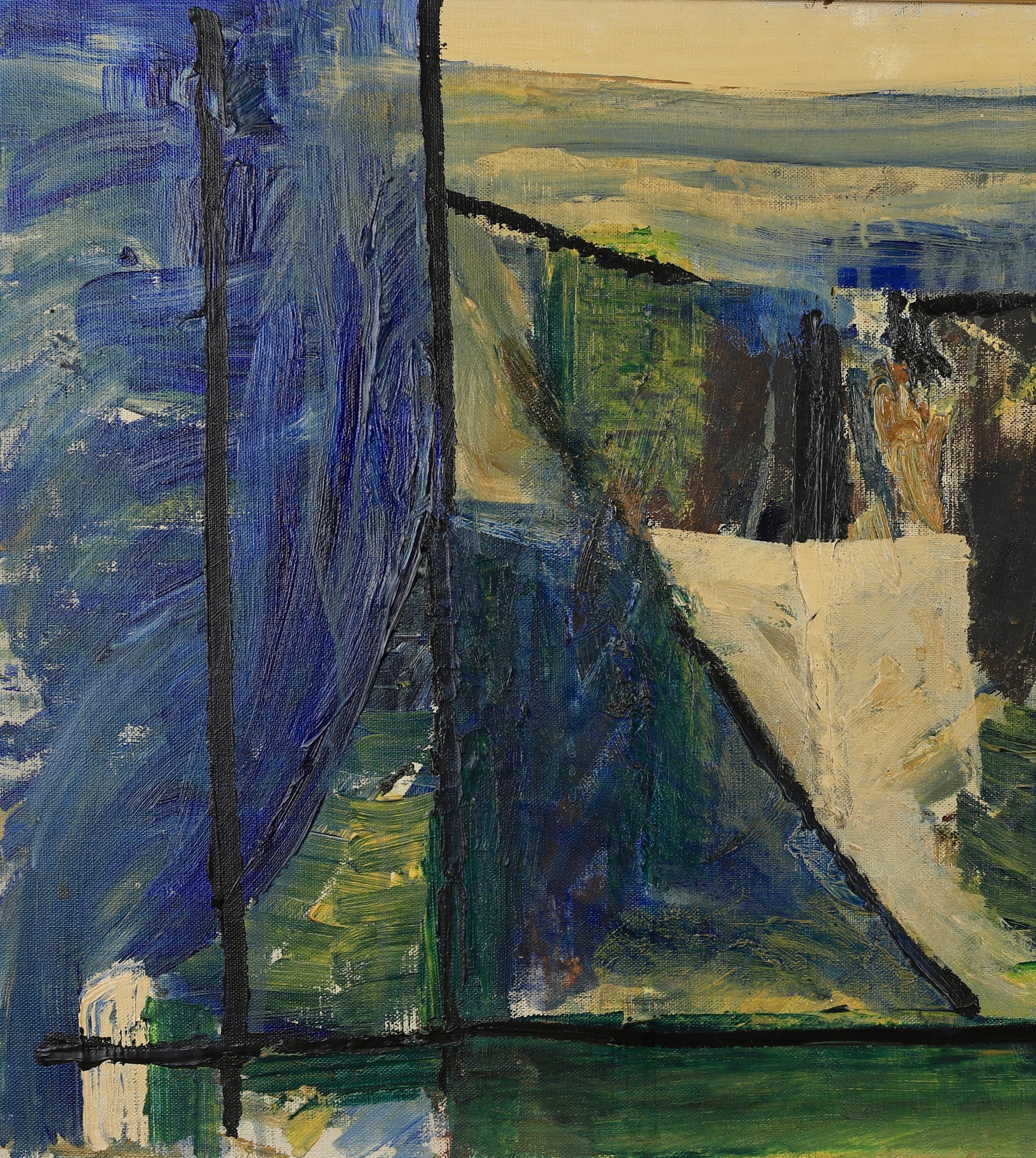 Mid Century Vintage Abstract Painting From Sweden