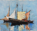 Load image into Gallery viewer, Mid Century Original Sailboat Oil Painting From Sweden
