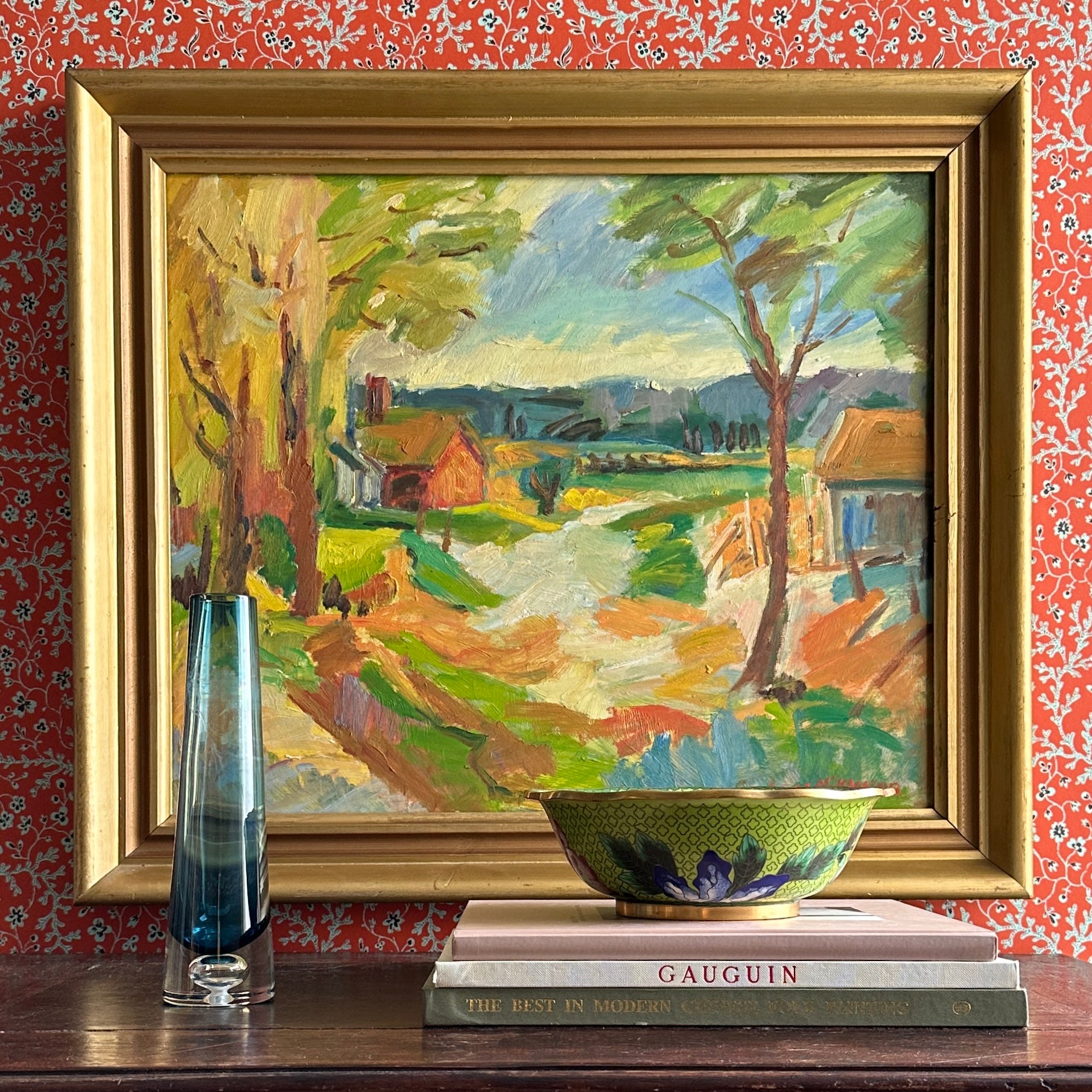 Vintage Art Mid Century Oil Painting From Sweden