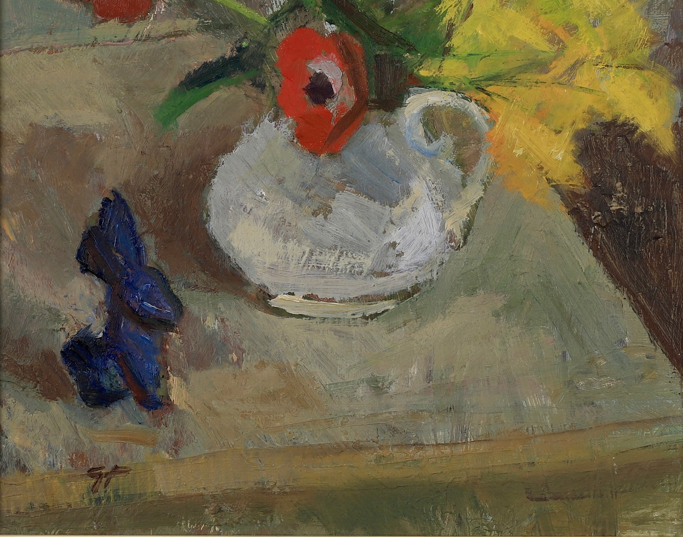 Vintage Still Life Oil Painting by G Fogler From Sweden