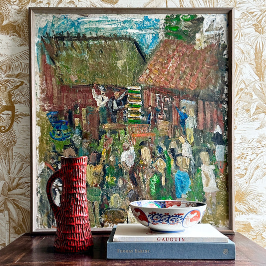 Vintage Art Original Oil Painting From Sweden by H Hansson 1970