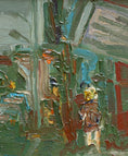 Load image into Gallery viewer, Vintage Mid Century Cityscape Oil Painting From Sweden by L Herder
