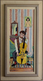 Vintage Figurative Oil Painting of a Musician from Sweden
