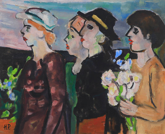 Swedish Vintage Figurative Oil Painting From Sweden