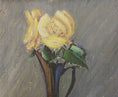 Load image into Gallery viewer, Original Mid Century Still Life Oil Painting Yellow Roses from Sweden
