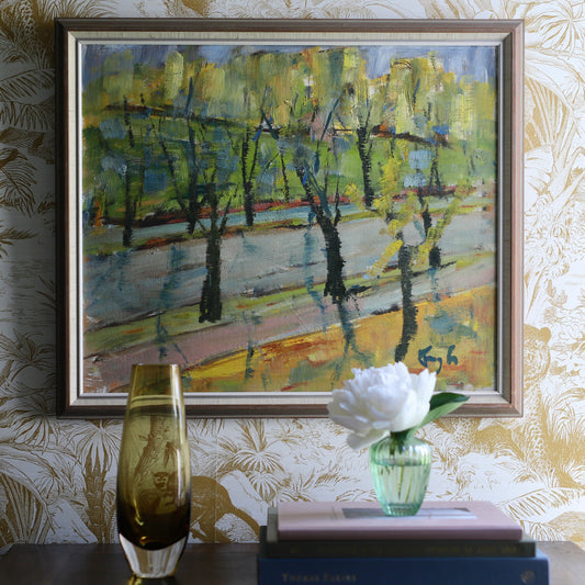 Vintage Oil Painting from Sweden by B Wahlberg