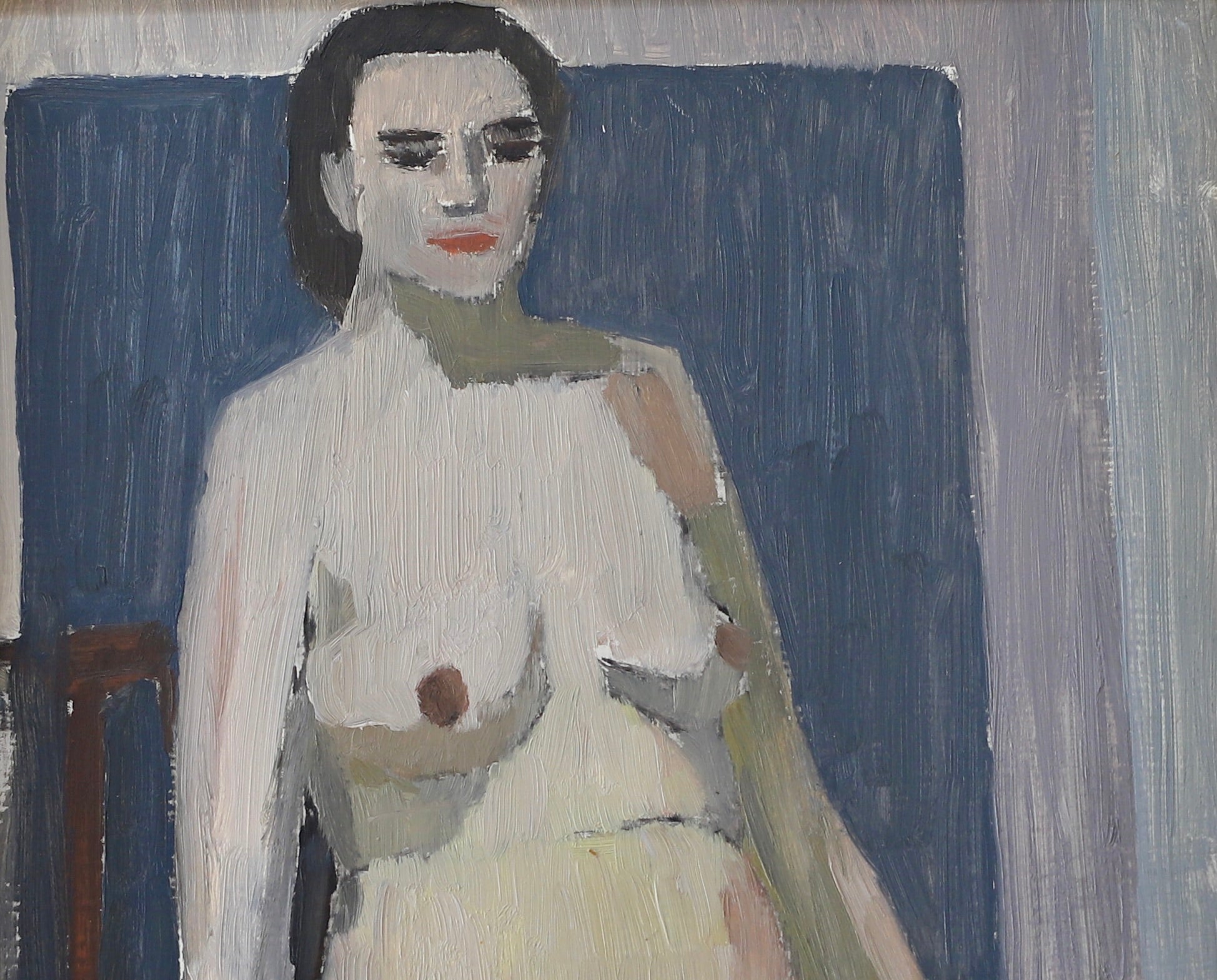 Original Mid Century Figurative Painting From Sweden