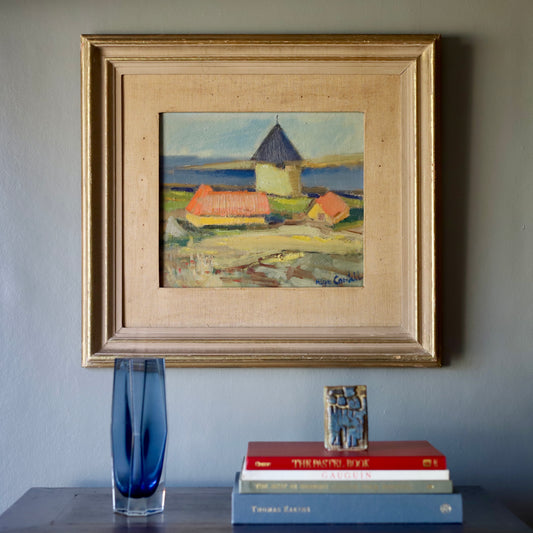 Mid Century Vintage Oil Painting From Sweden By H Cardell 1950