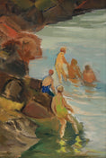 Load image into Gallery viewer, Mid Century Vintage Seascape From Sweden by G Berglund 1946
