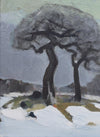 Mid Century Vintage Winterscape From Sweden by E Oldberg