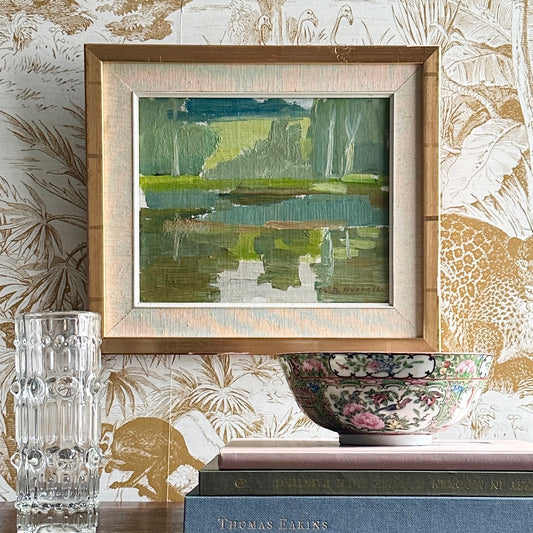 Vintage Art Room Landscape Oil Painting From Sweden 1965