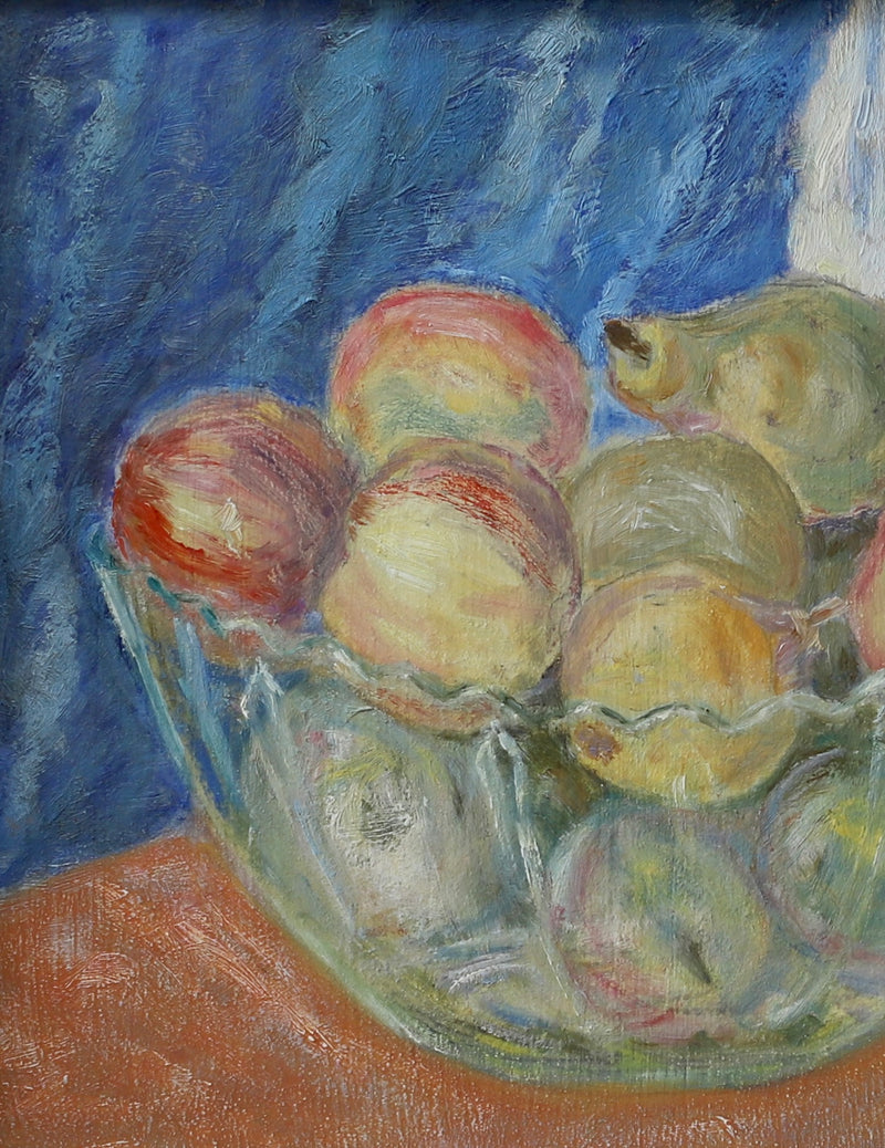 Vintage Mid Century Still Life of Fruit Oil Painting From Sweden