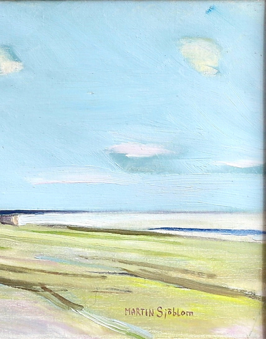 Vintage Art Room Mid Century Original Coastal Oil Painting