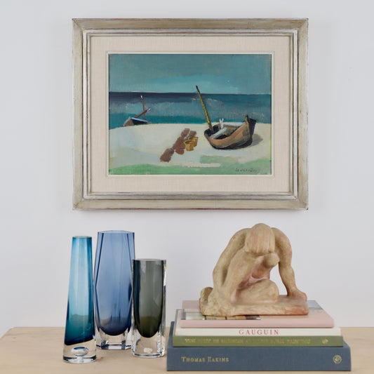 Mid Century Vintage Coastal Painting from Sweden