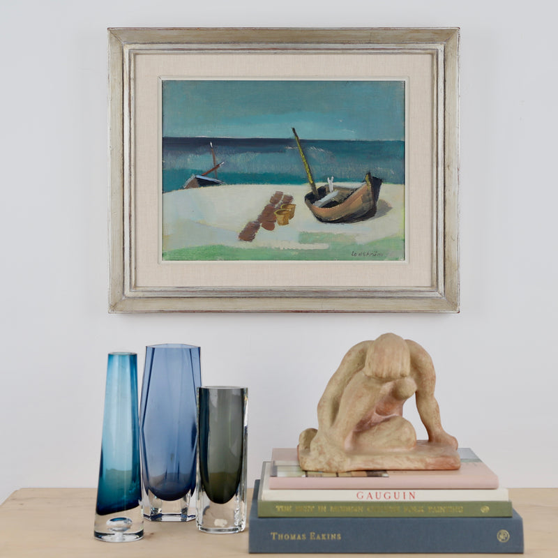 Mid Century Vintage Coastal Painting from Sweden