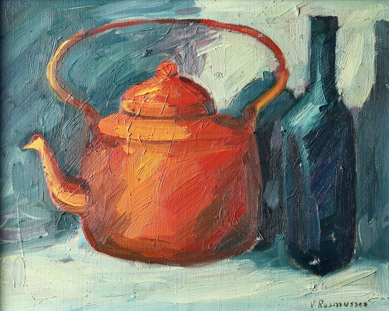 Vintage Mid Century Swedish Art Still Life Oil Painting