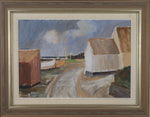 Original Vintage Art Coastal Oil Painting From Sweden 1967