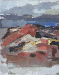 Load image into Gallery viewer, Vintage Original Abstract Landscape Oil Painting From Sweden
