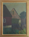 Mid Century Original Landscape with Figure Oil Painting from Sweden