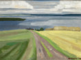 Load image into Gallery viewer, Vintage Art Mid Century Coastal Oil Painting from Sweden
