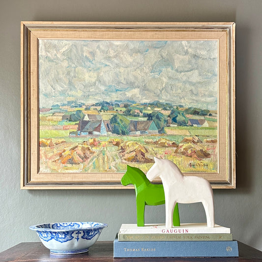 Mid Century Original Landscape Oil Painting From Sweden