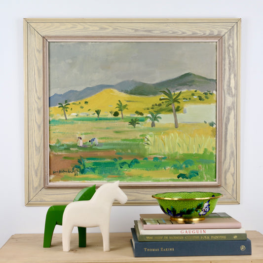 Vintage Art Mid Century Oil Painting From Sweden