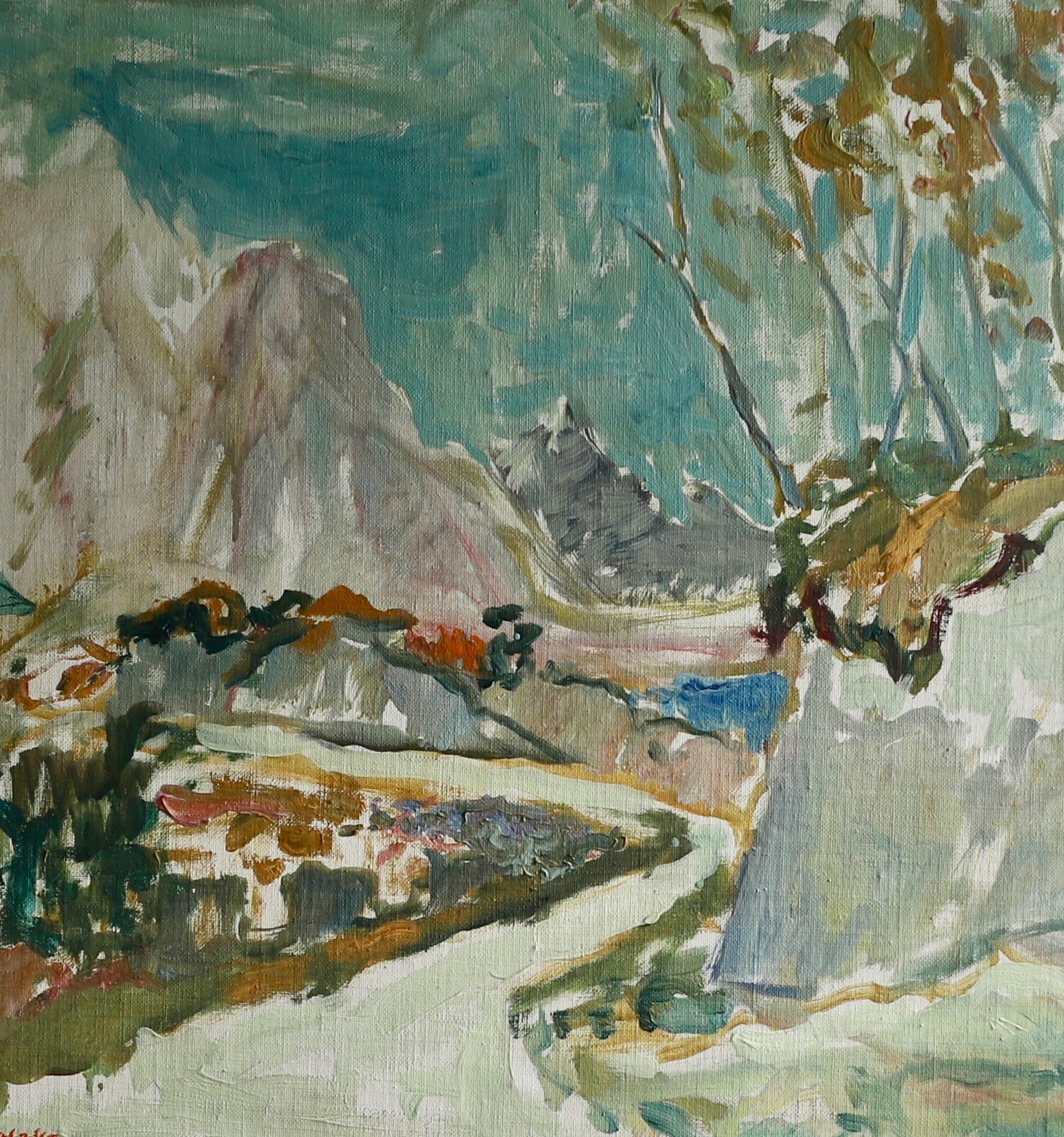 Vintage Art Room Oil Painting From Sweden by R Persson