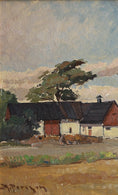 Load image into Gallery viewer, Vintage Art Room Mid Century Farmhouse Oil Painting from Sweden
