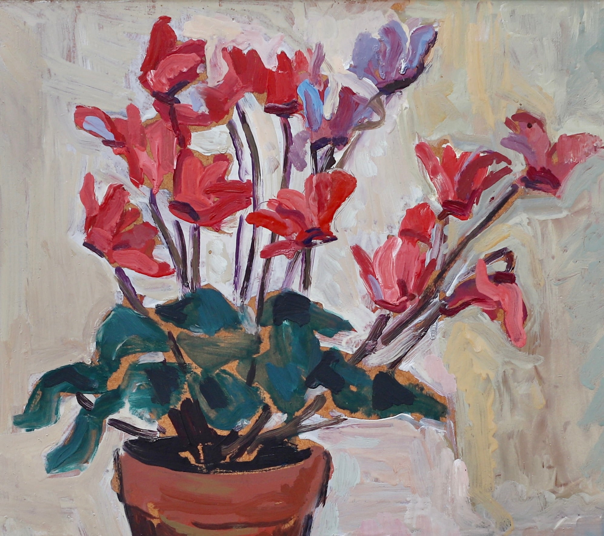 Vintage Art Room Original Still Life Oil Painting Sweden