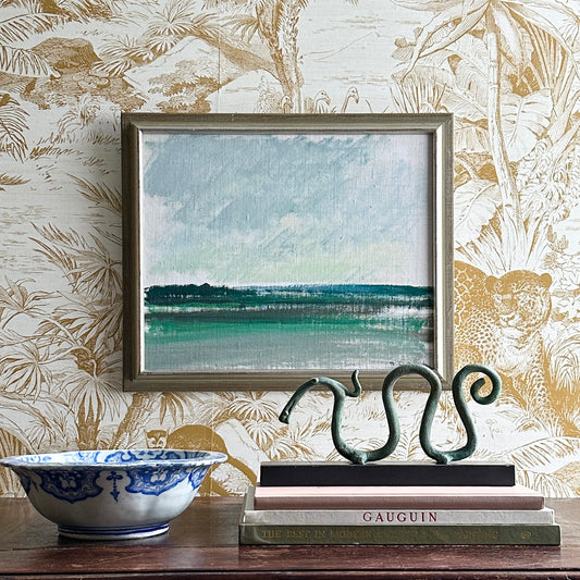 Vintage Art Room Original Seascape Oil Painting Sweden