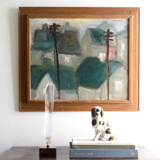 Vintage Art Room Landscape Oil Painting From Sweden by K Nielsen