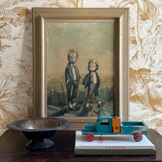 Vintage Art Expressive Oil Painting From Sweden