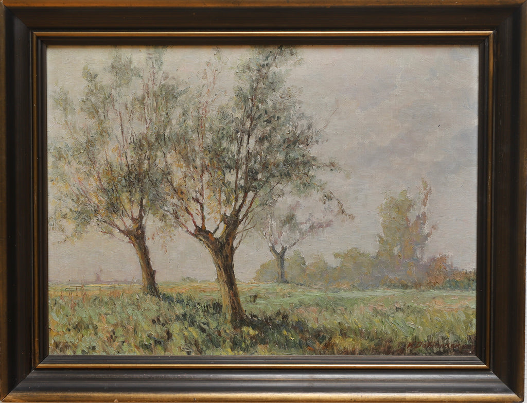 Original Antique Landscape Oil Painting from Sweden