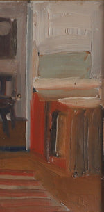 Mid Century Interior Oil Painting From Sweden