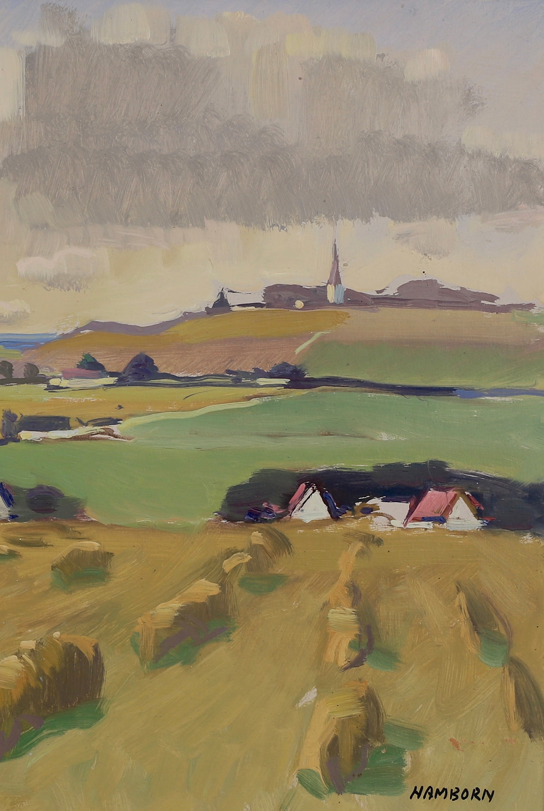 Mid Century Vintage Oil Painting From Sweden by Hamborn